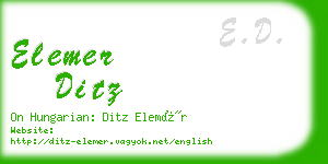 elemer ditz business card